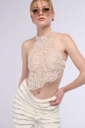 MERMAIDCORE PEARL DETAIL TIE TOP rigid use high - precision