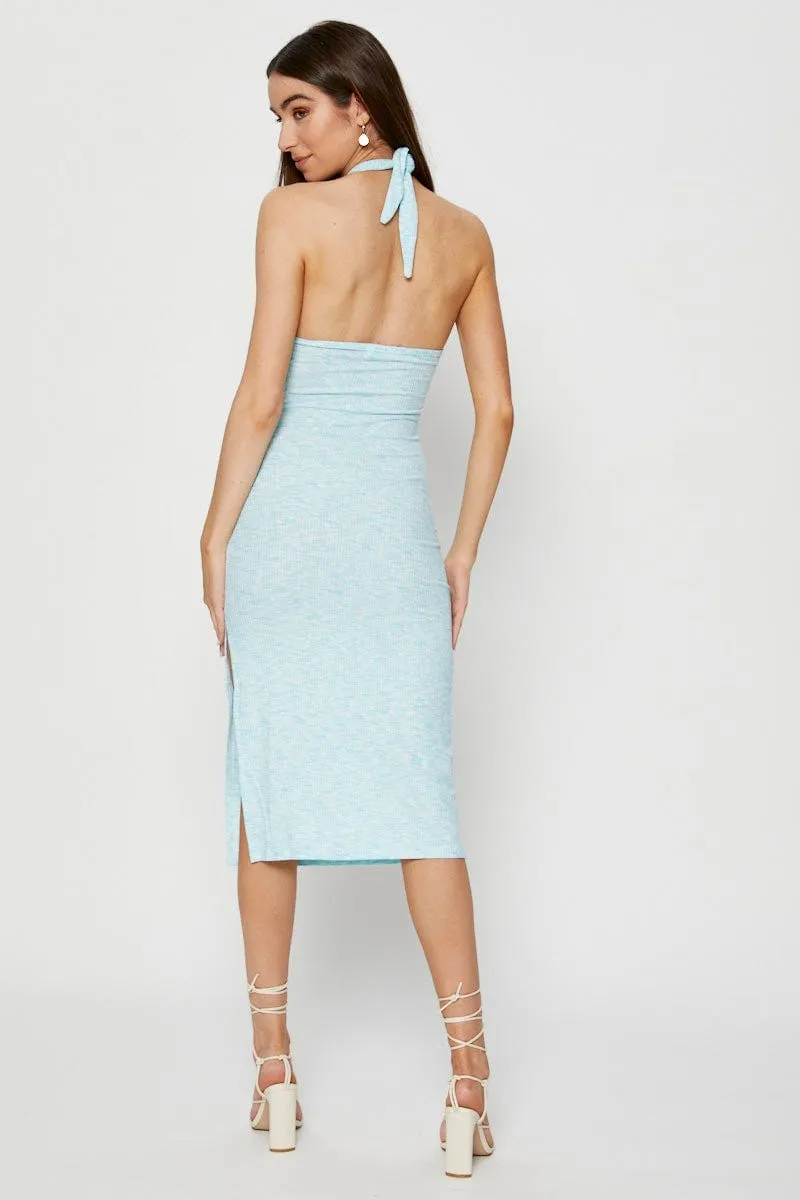 Multi Midi Dress Halter Neck All-day wear midi Romantic casual midi