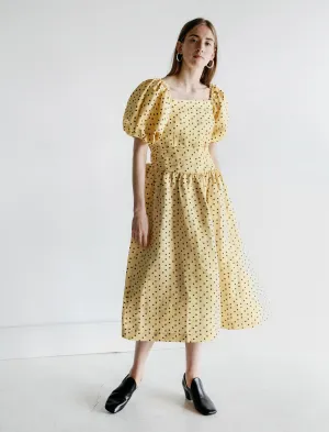 Eden Fitted Dress Banana/Black RecycledBlend Drive Core