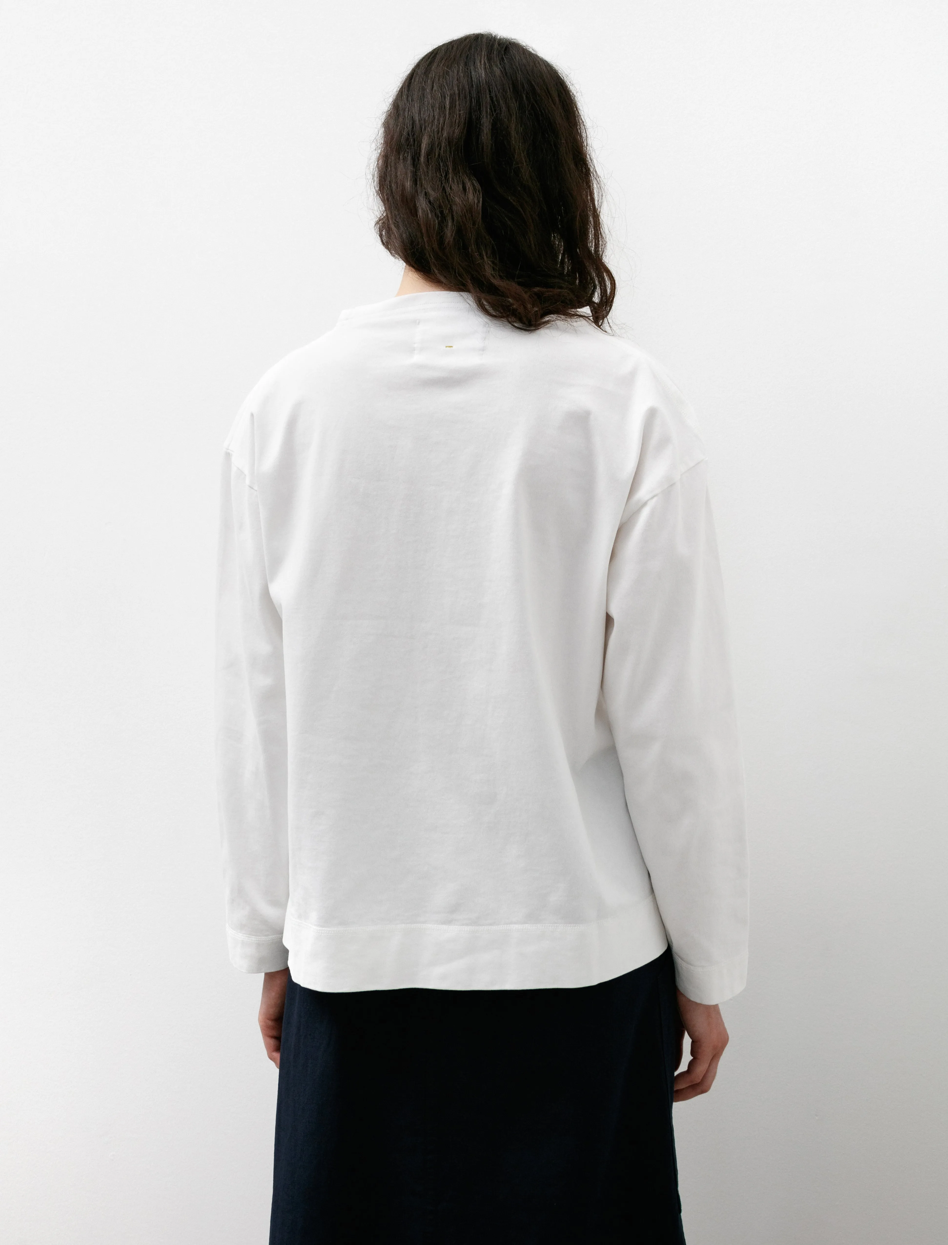 MHL Smock Neck T-Shirt Cotton Off White NonRestrictiveCut ElasticFree