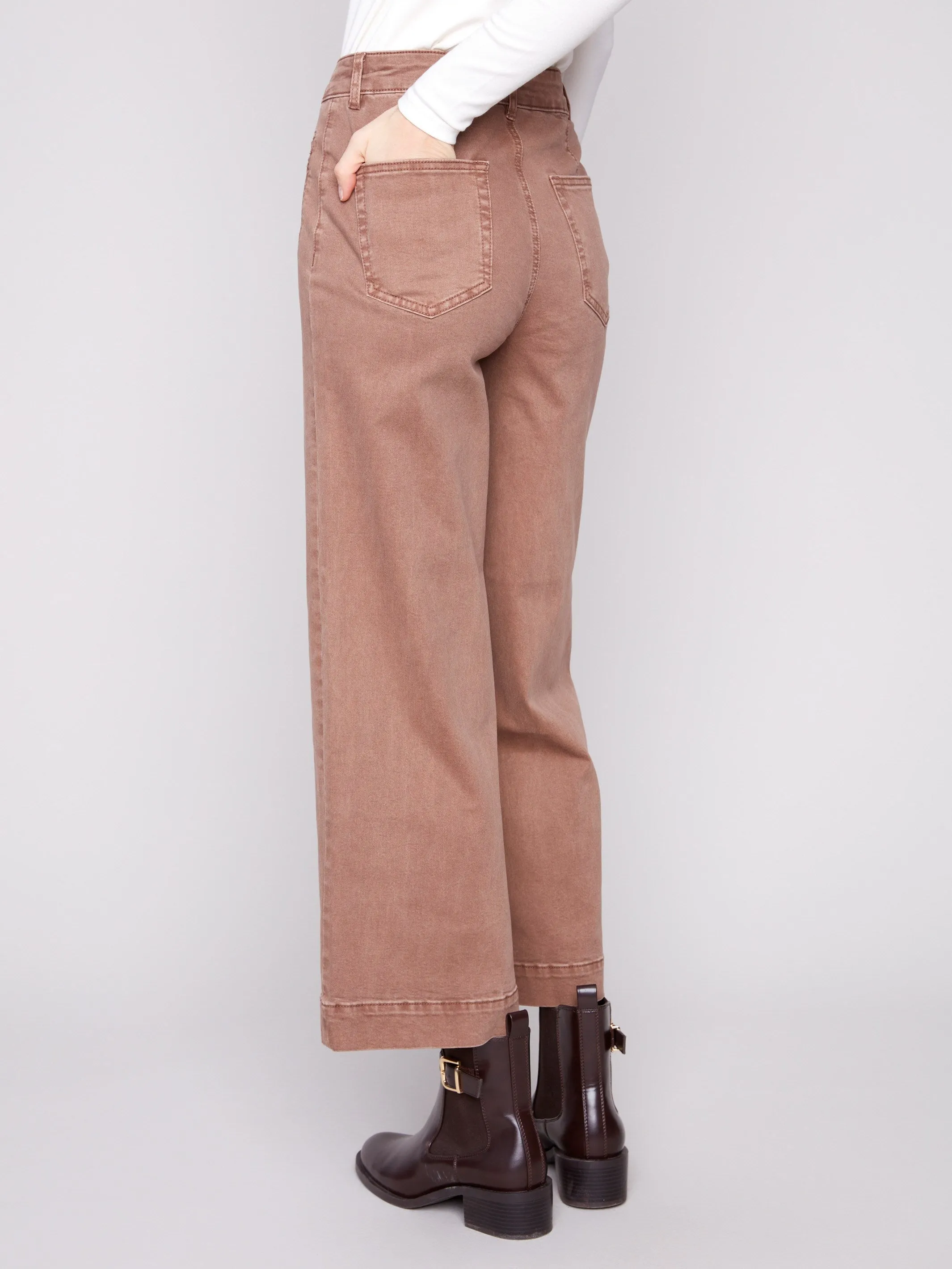 Patch Pocket Flare Twill Pants - Truffle Professional Wear Artist Vibe
