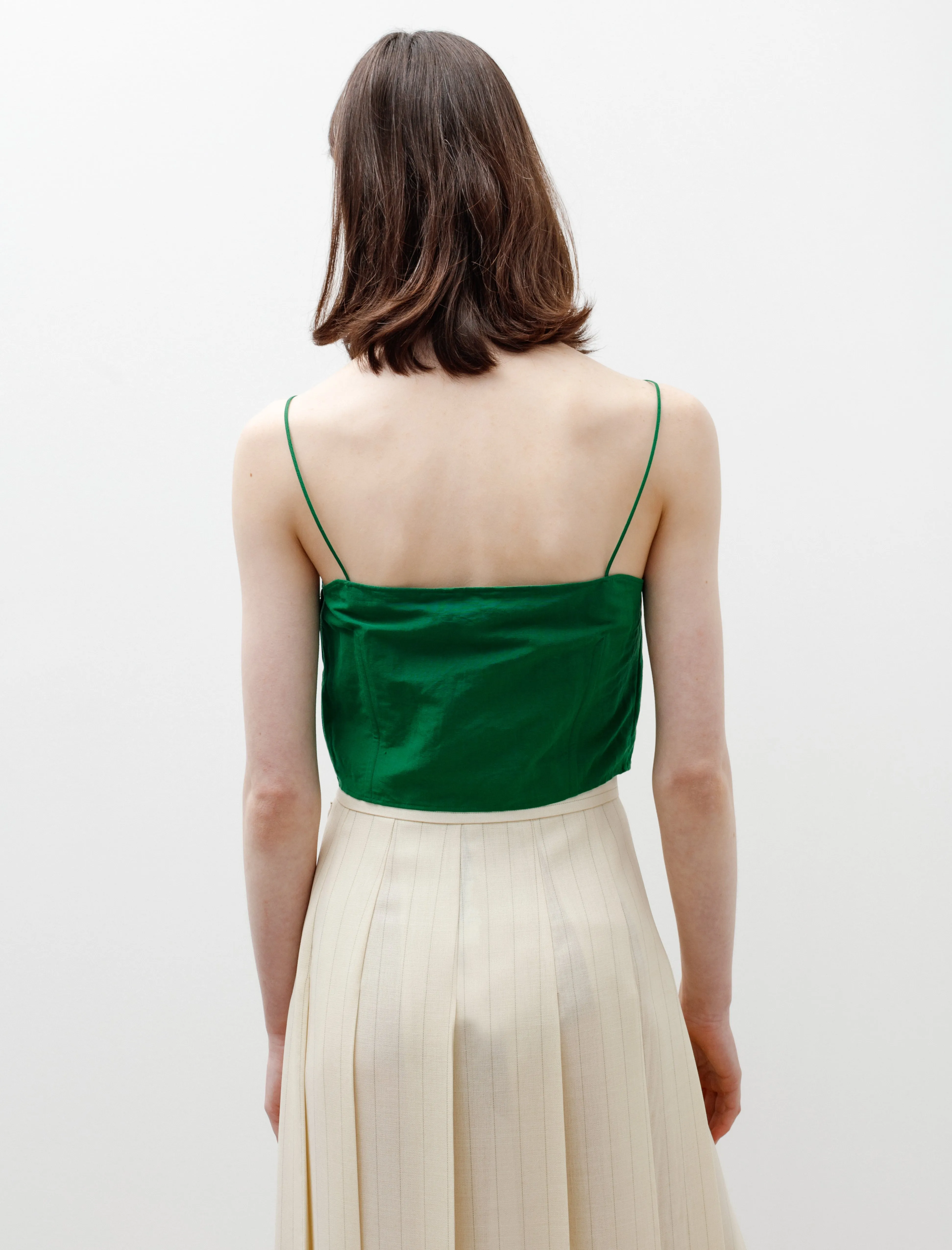 High Density Finx Linen Camisole Green KnotFree Tailoring Energy Ease