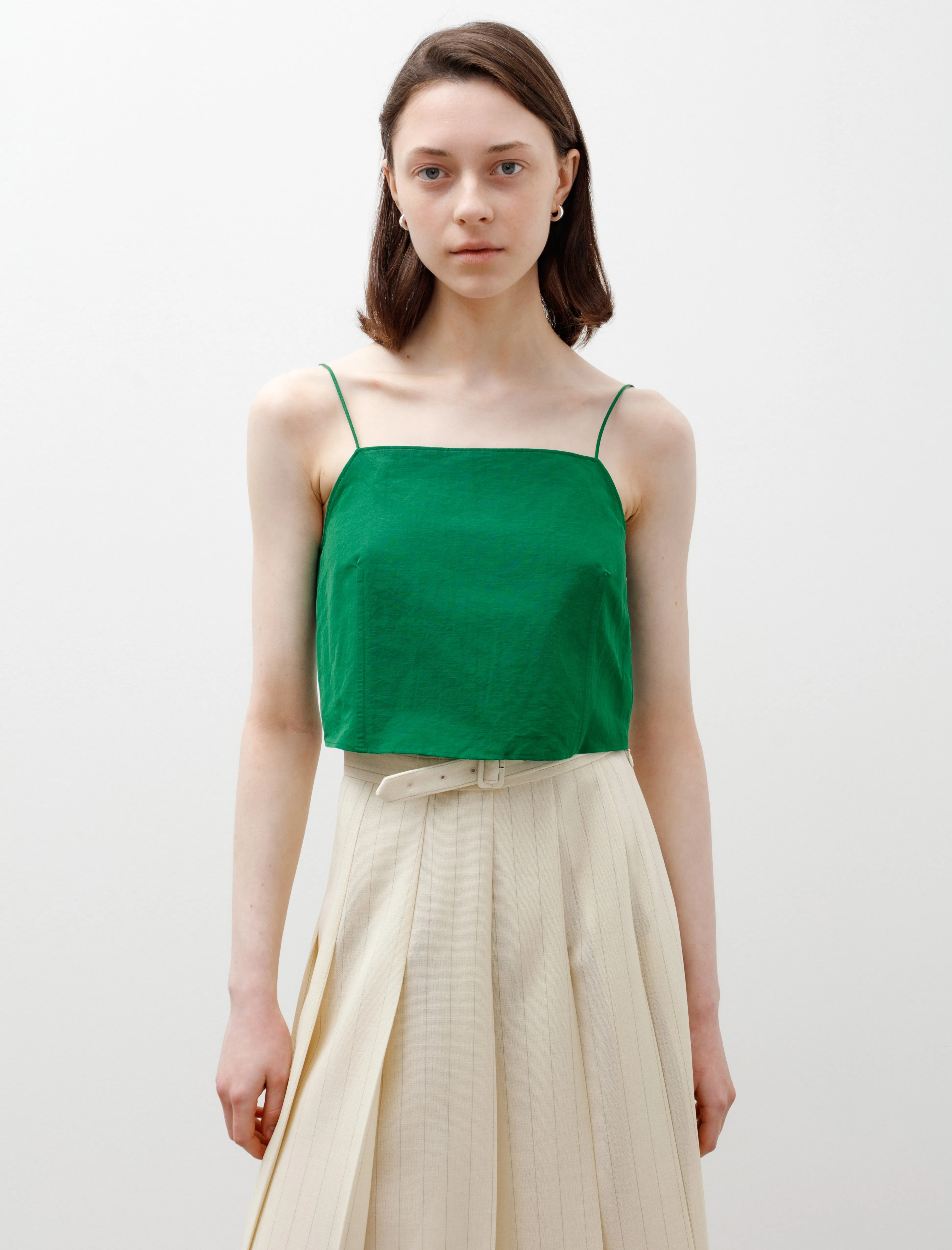 High Density Finx Linen Camisole Green EcoCertifiedTextile