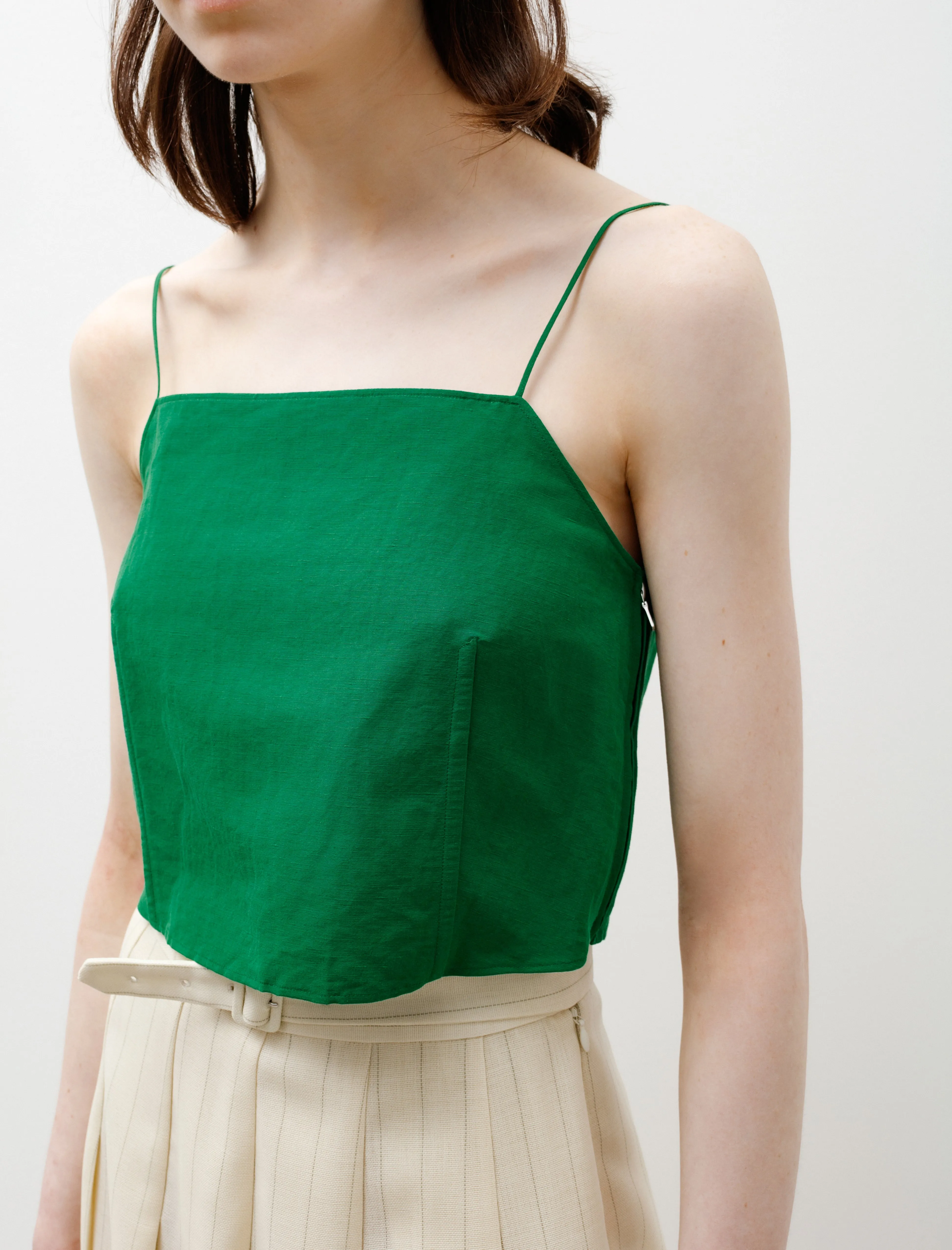 Recycled materials Model Edge High Density Finx Linen Camisole Green