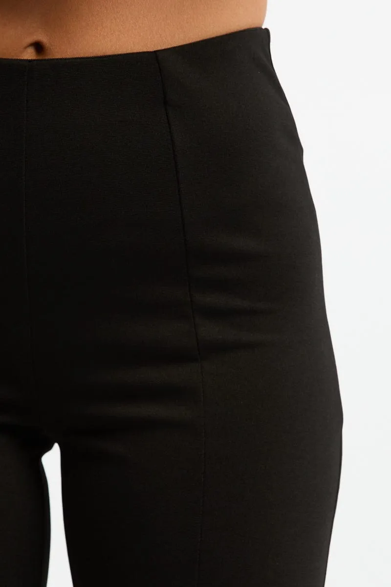 Non Restrictive Black Flare Leg Pants Front Split
