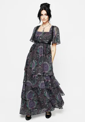 Clarette Chiffon Angel Sleeve Tiered Gown Elegant high-waist gown This dress offers both style and practicality ensuring you always look your best