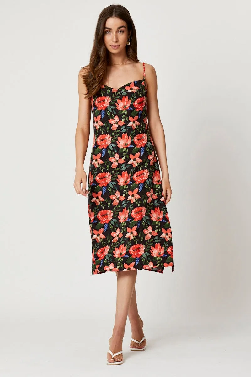 Trail Walk Trendy Fashion Print Midi Dress