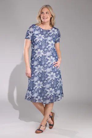 Floral Summer Dress | Blue Sky Garden | 6274C1 Eco Wear Flexible Fit
