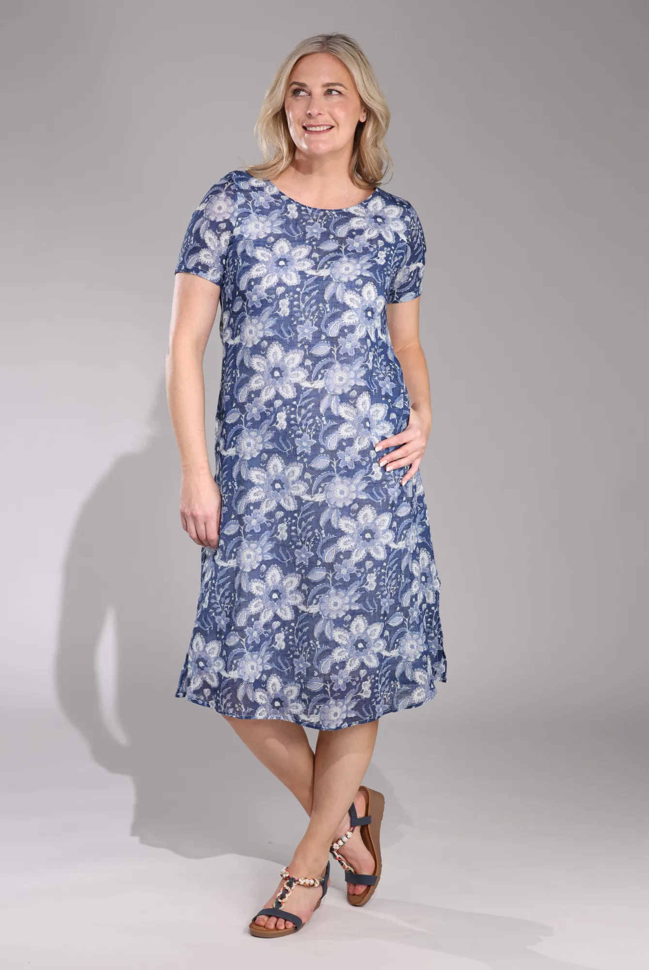 Floral Summer Dress | Blue Sky Garden | 6274C1 Eco Wear Flexible Fit