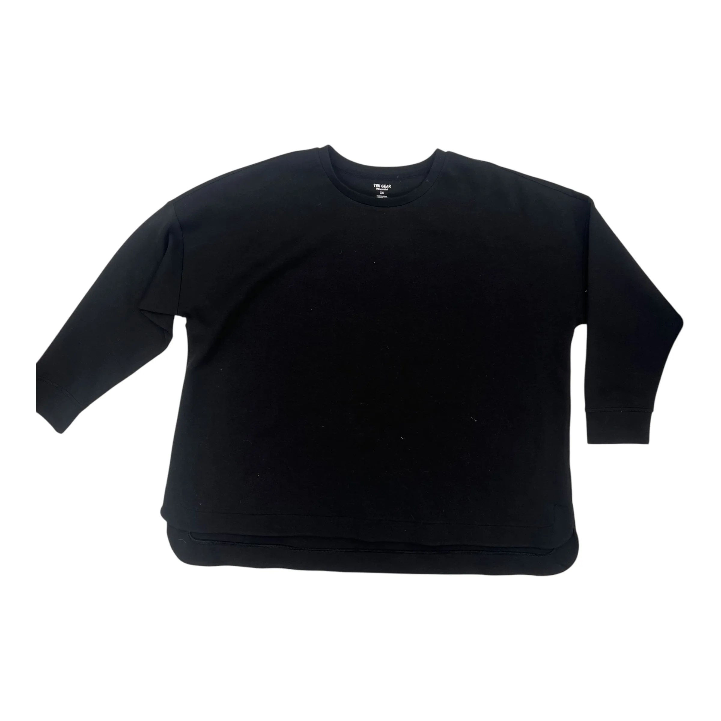 SWEATSHIRT CREWNECK by TEK GEAR in BLACK, Size:3X Recycled Polyester