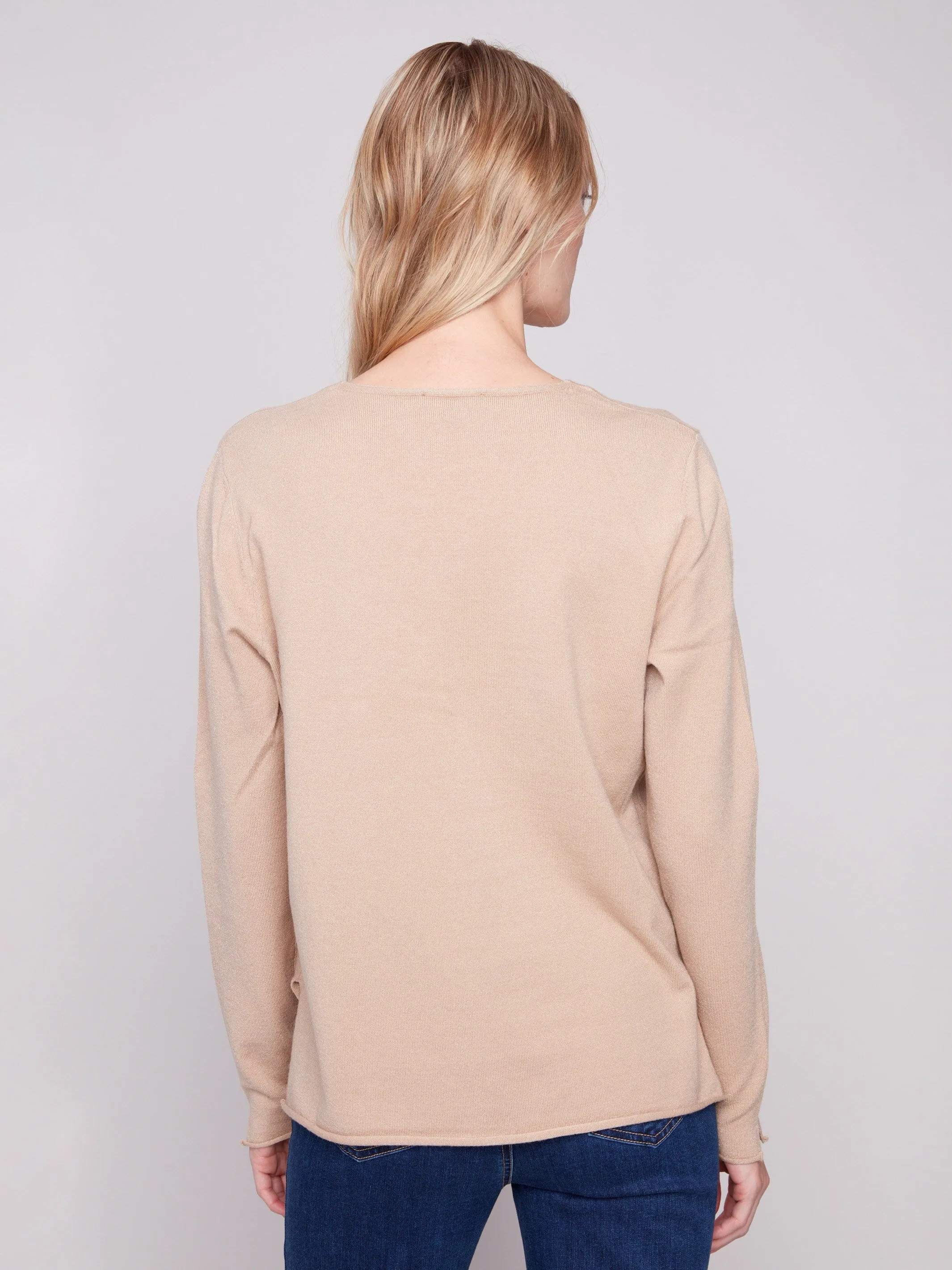 Basic V-Neck Sweater - Sesame Comfort Knitwear