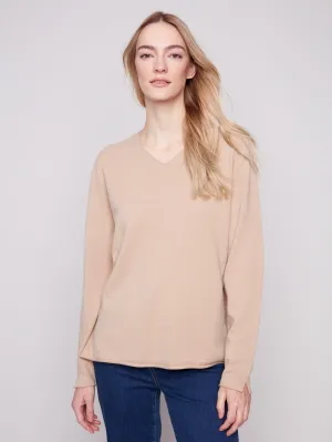Basic V-Neck Sweater - Sesame Winter Wear Essentials