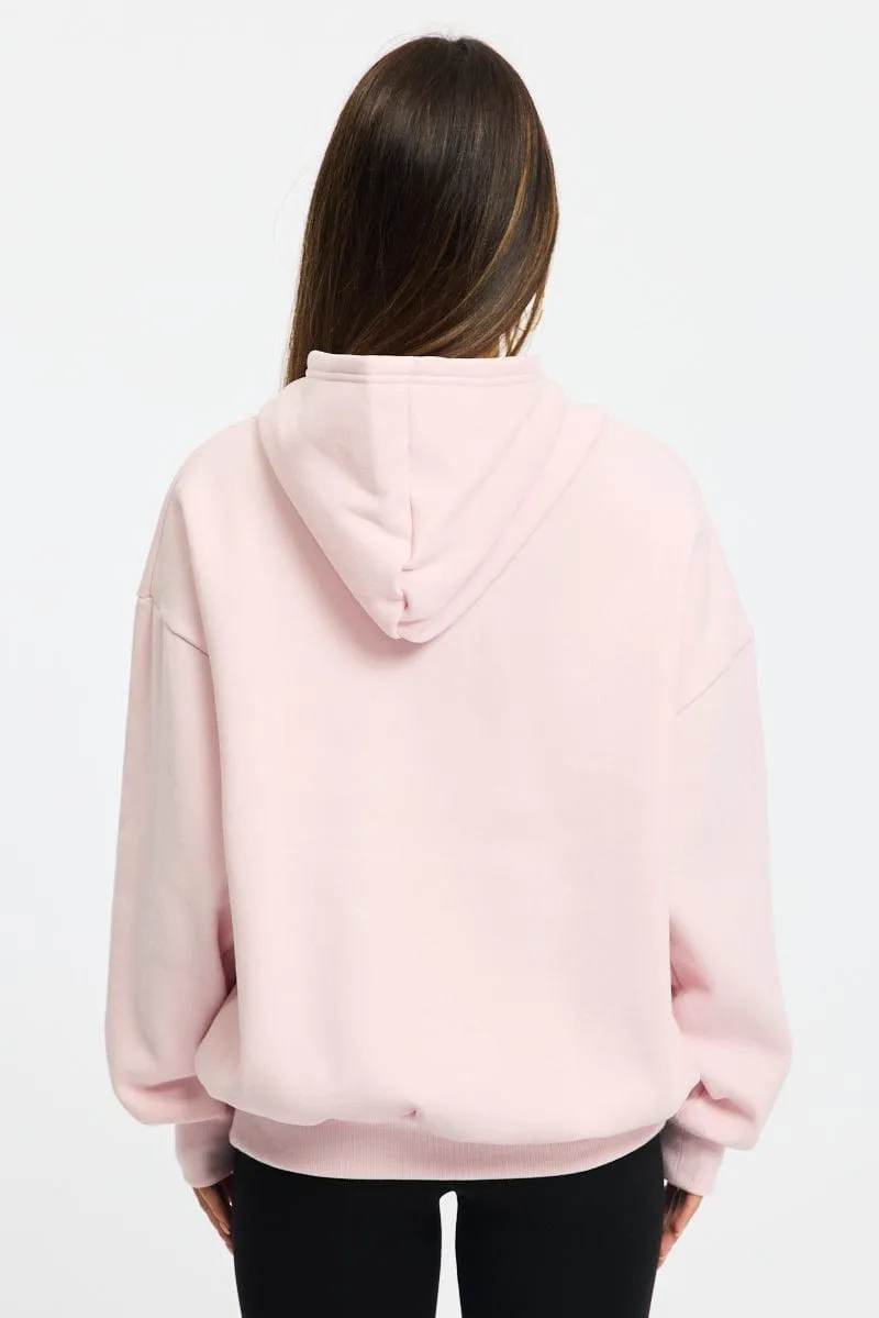 clip accents Pink Graphic Sweater Long Sleeve