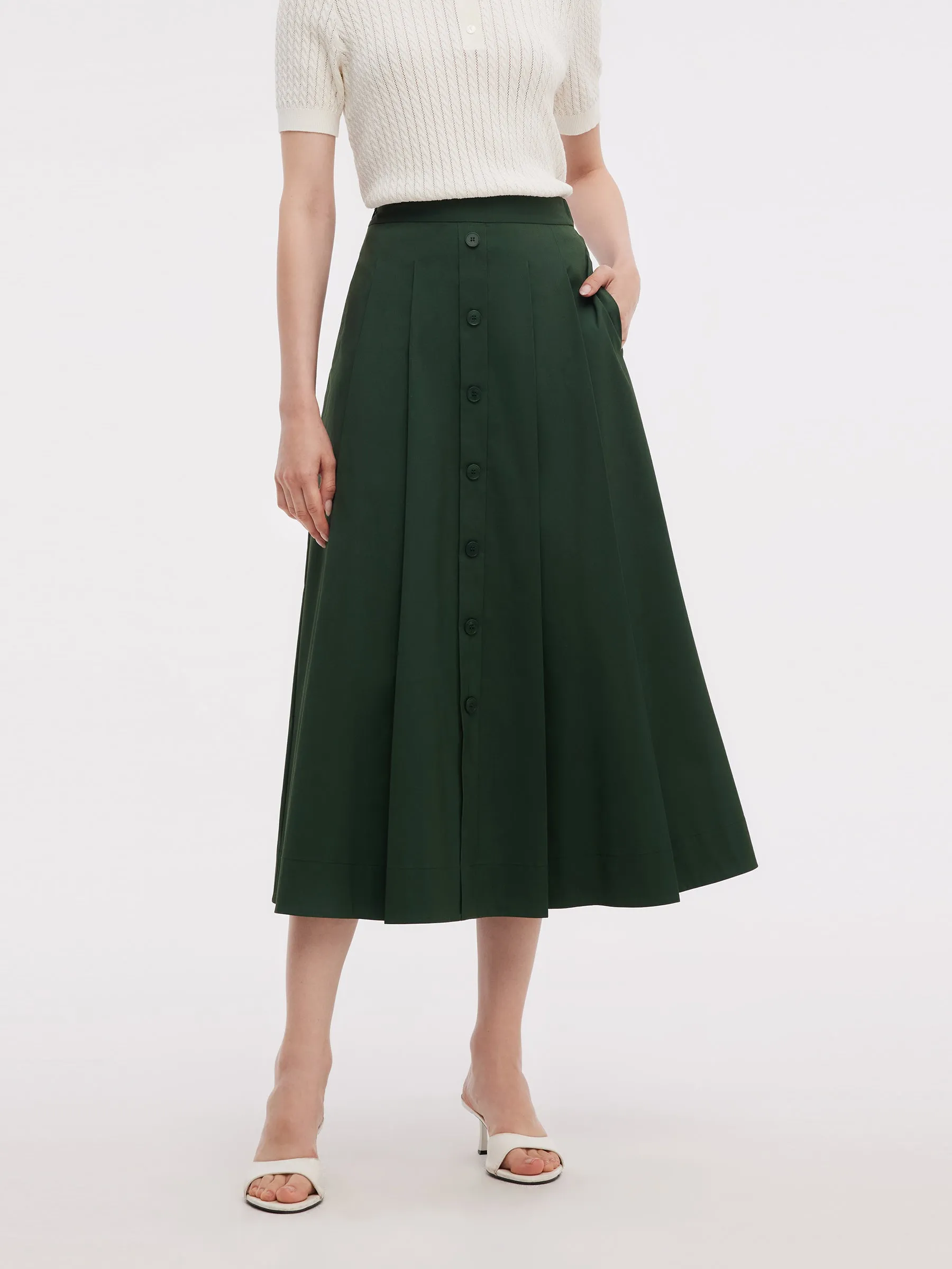 A-Line High-Waisted Women Pleated Skirt Outfit Lineup Formal Event