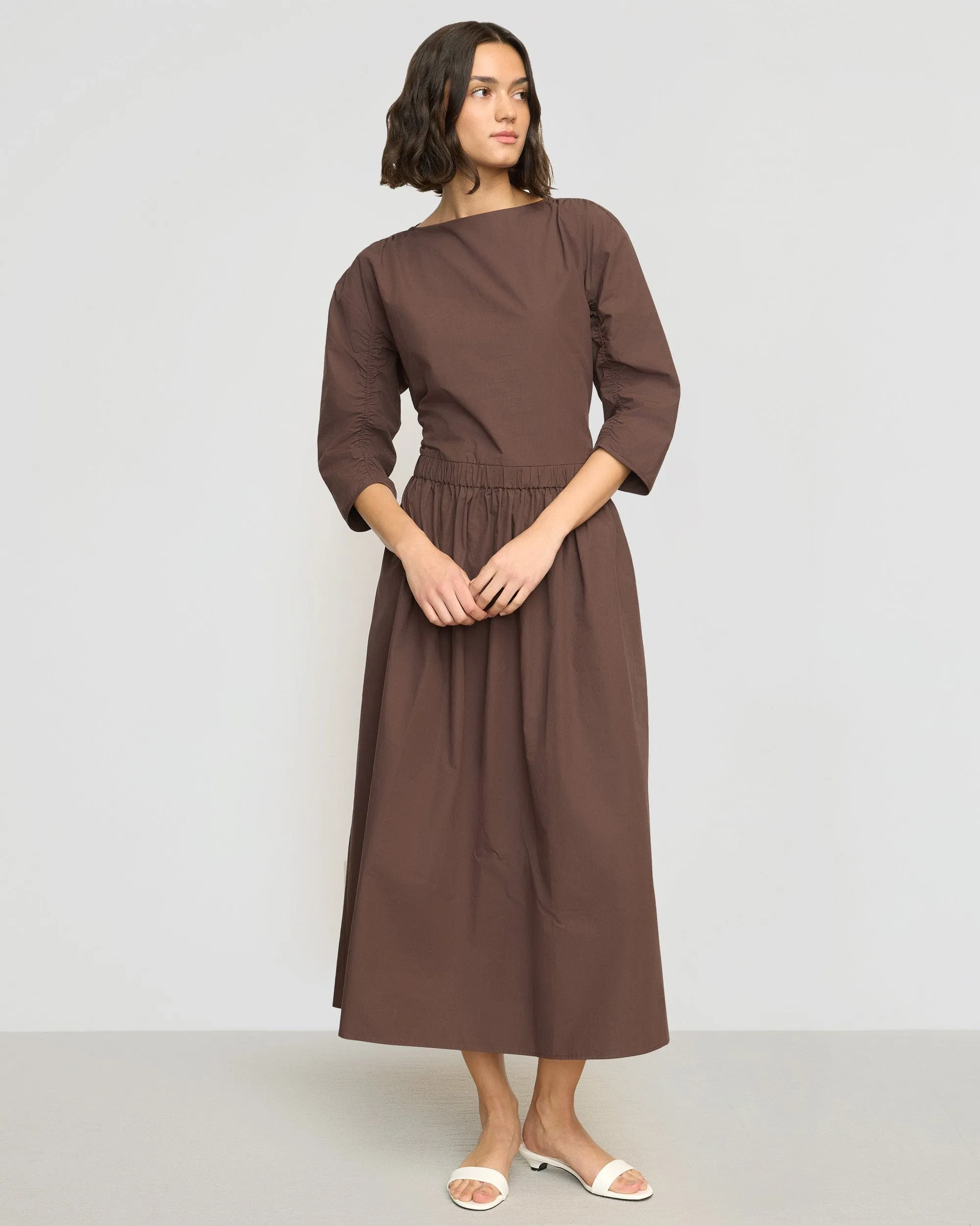 Natalia Cotton Ruched-Detail Dress Comfortable Shorts