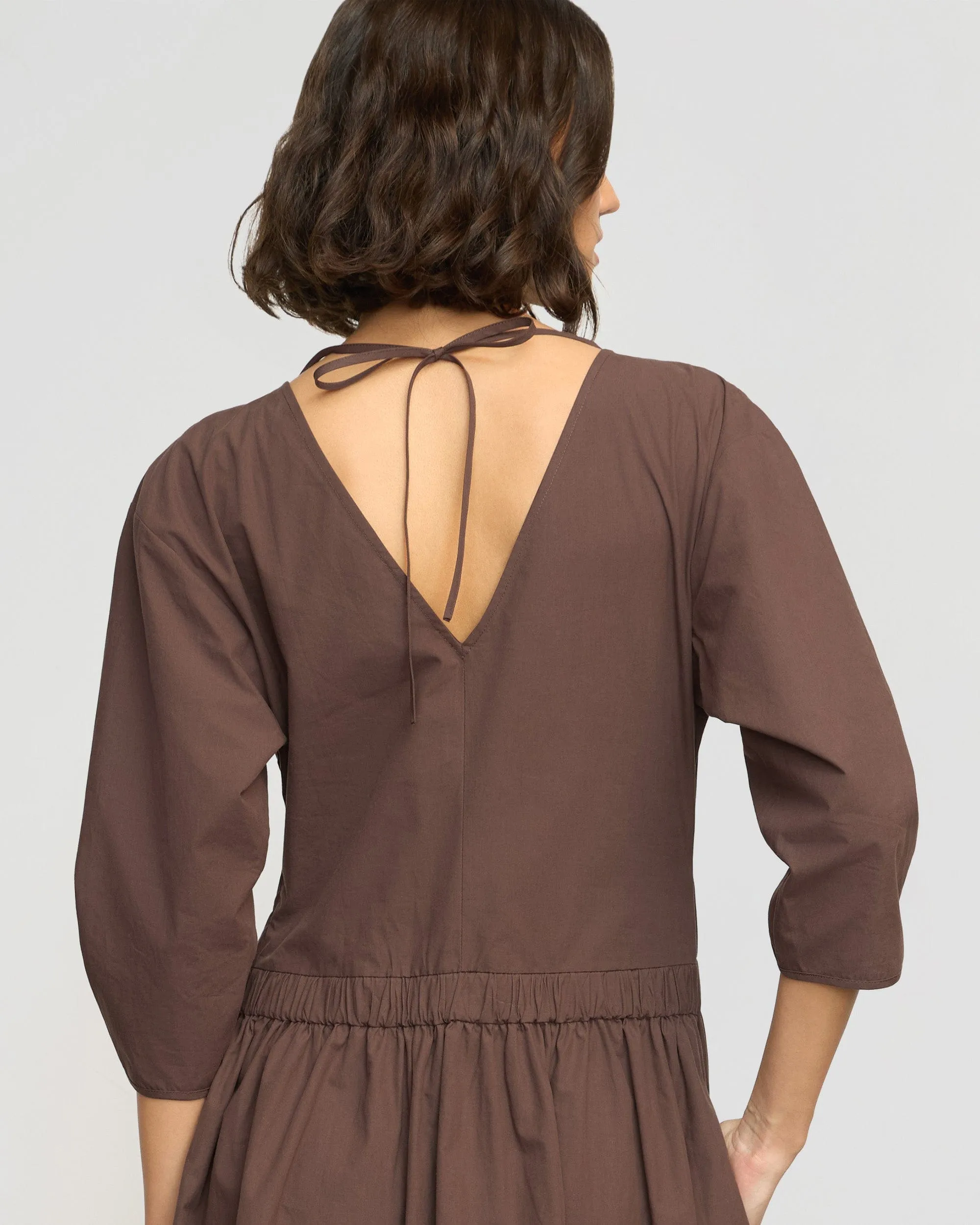 Pure Tone Dry Touch Natalia Cotton Ruched-Detail Dress