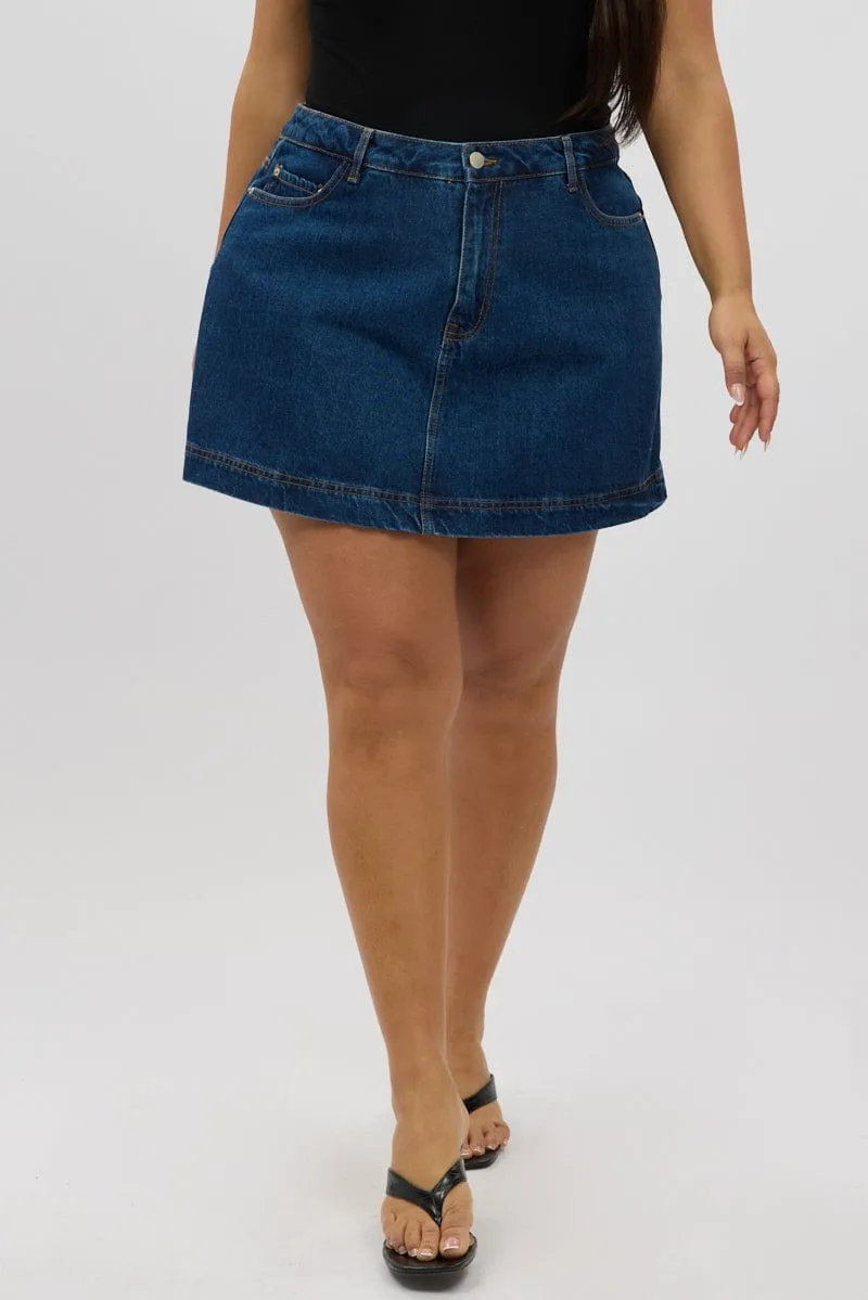 Transitional Wear Denim Skorts High Rise