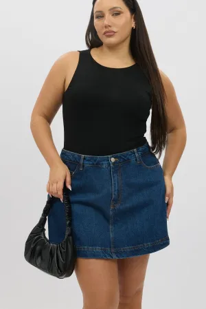 Casual Wear Denim Skorts High Rise