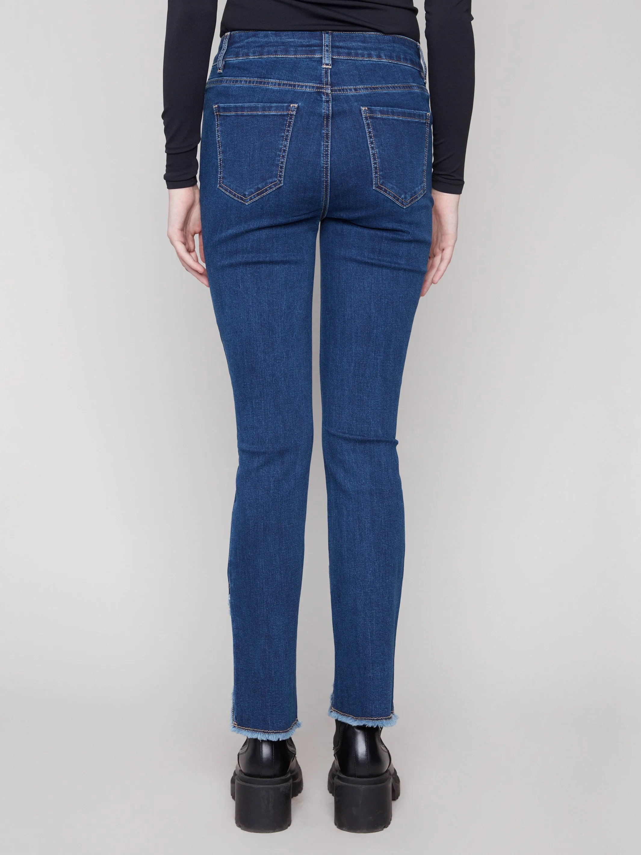 Front Tulip Hem Jeans - Indigo Sustainable Dye Methods