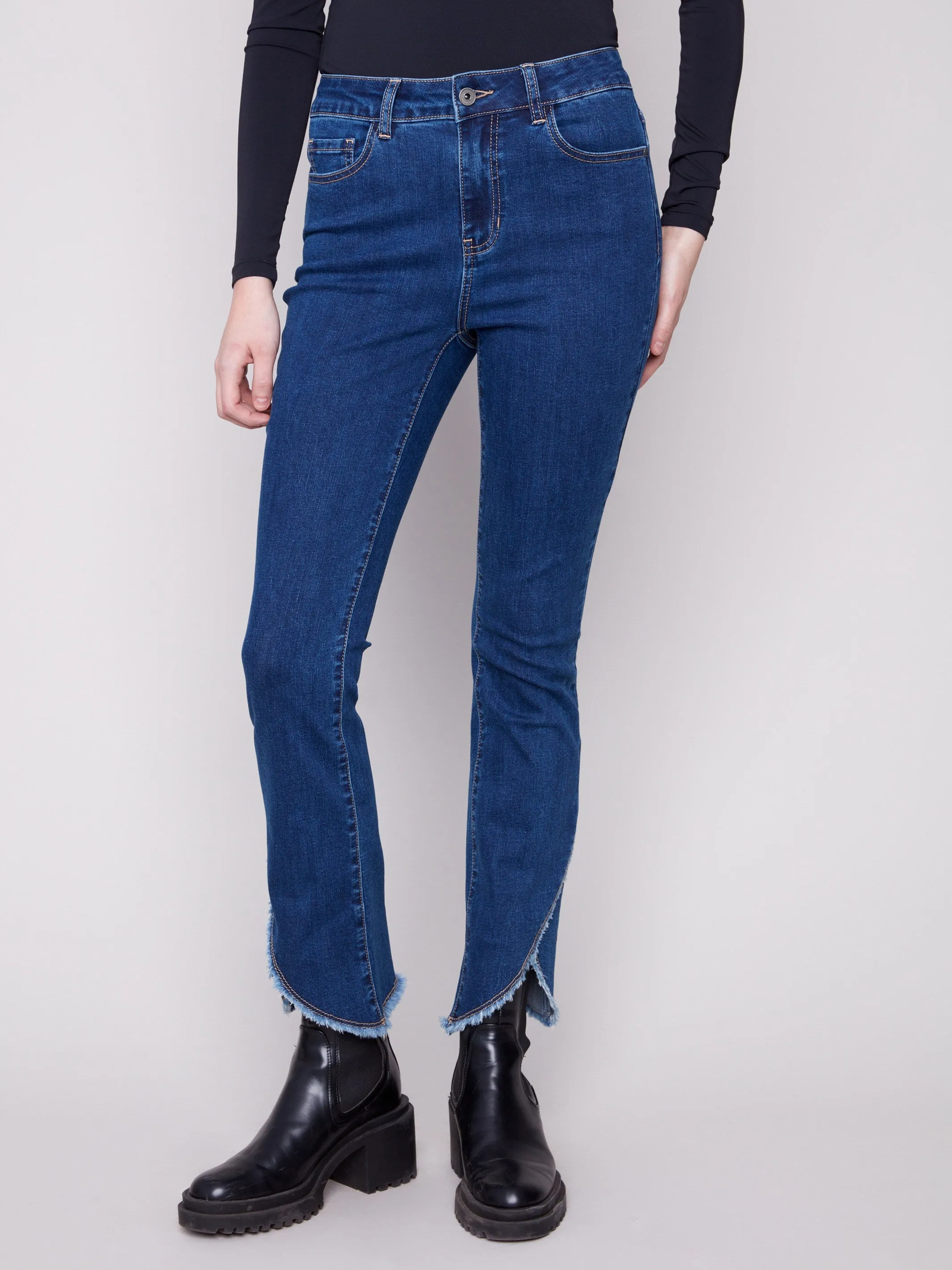 Front Tulip Hem Jeans - Indigo Reliable Basic