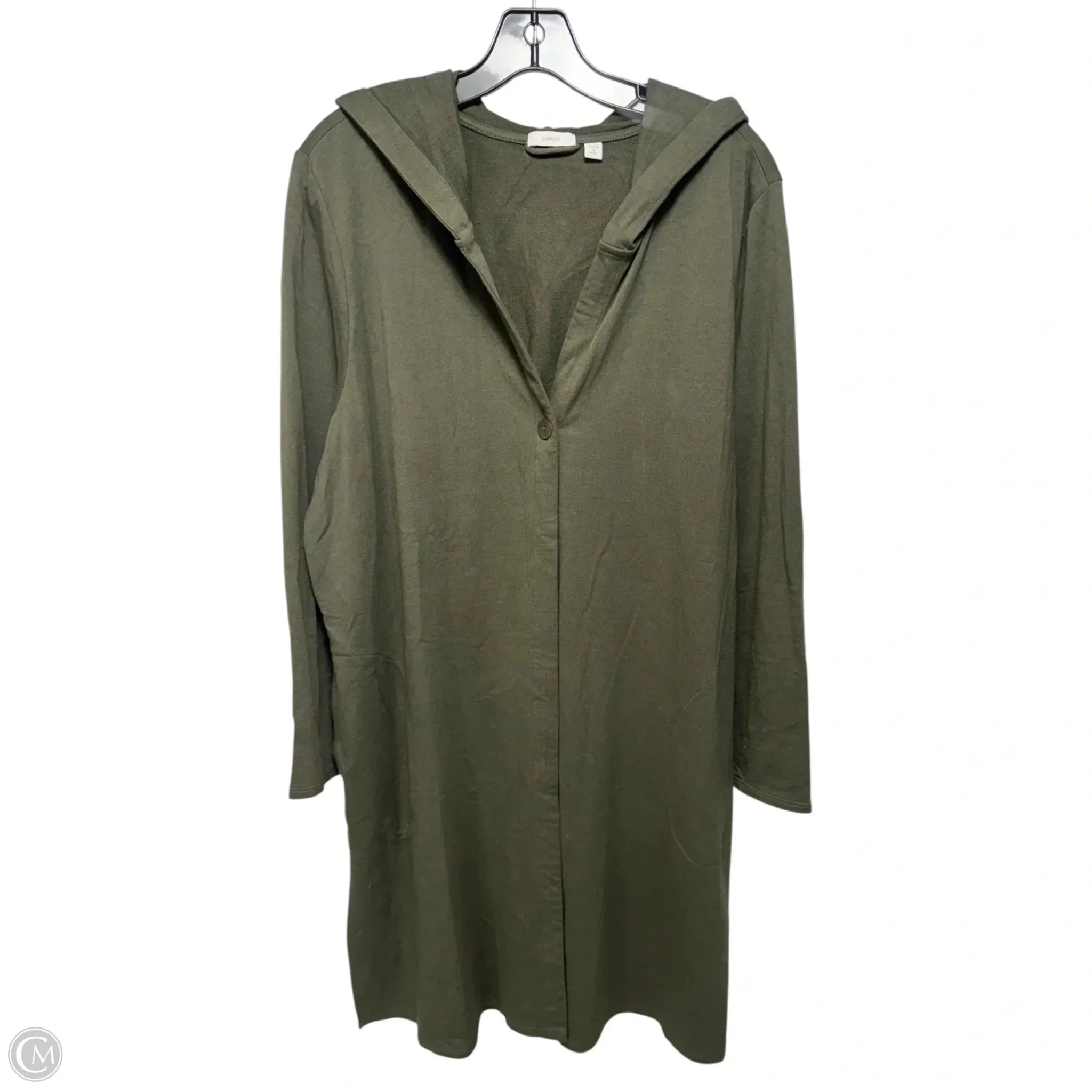 Opaque Tone Sweatshirt Hoodie By Pure Jill In Green, Size: Xlp