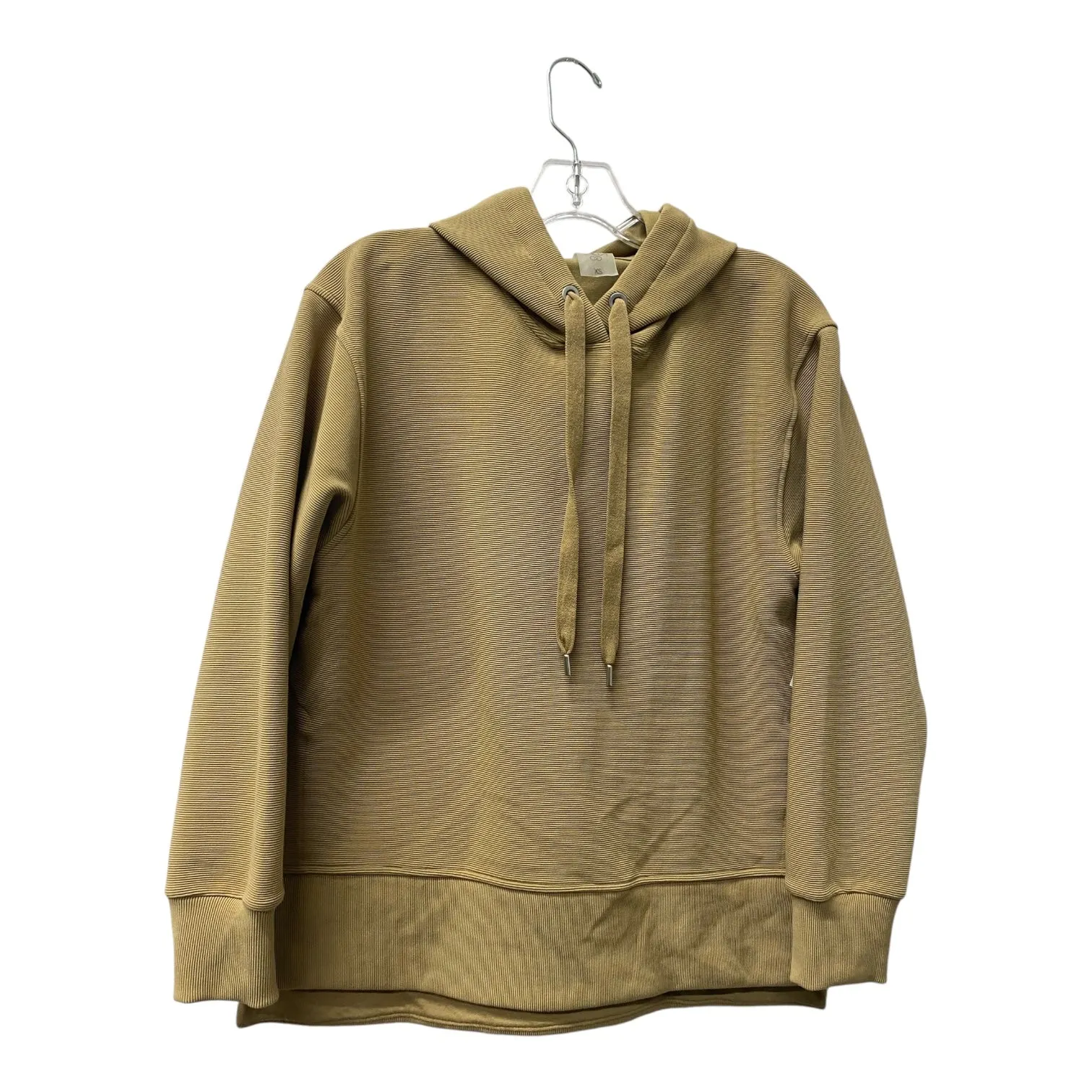 Adjustable Hem Athletic Sweatshirt Hoodie By Calia In Tan, Size:Xs