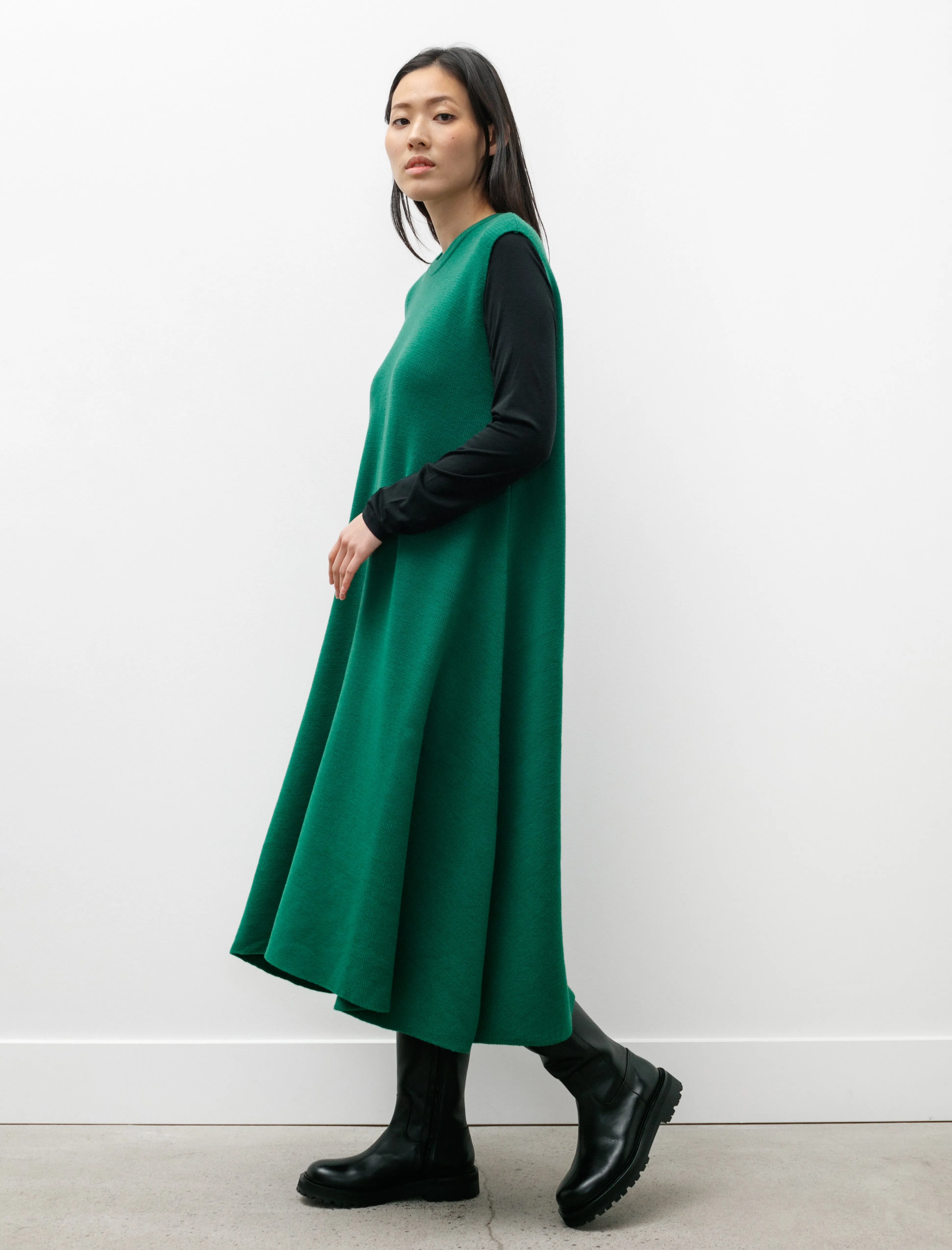 AntiStatic Lining AbrasionResistantClothing Wool Milan Sleeveless Dress Grass
