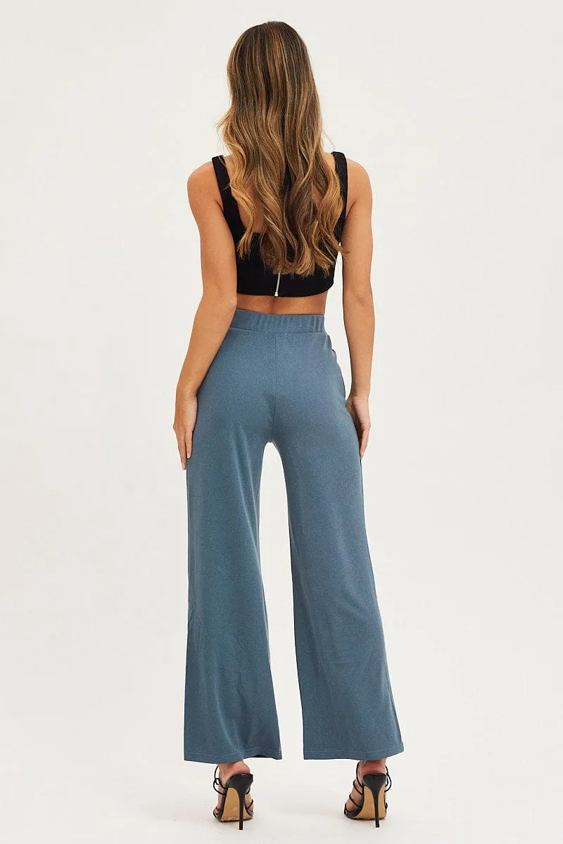 Blue Flare Pants High Rise FlexibleMobilityDesign Odor Control Fabric