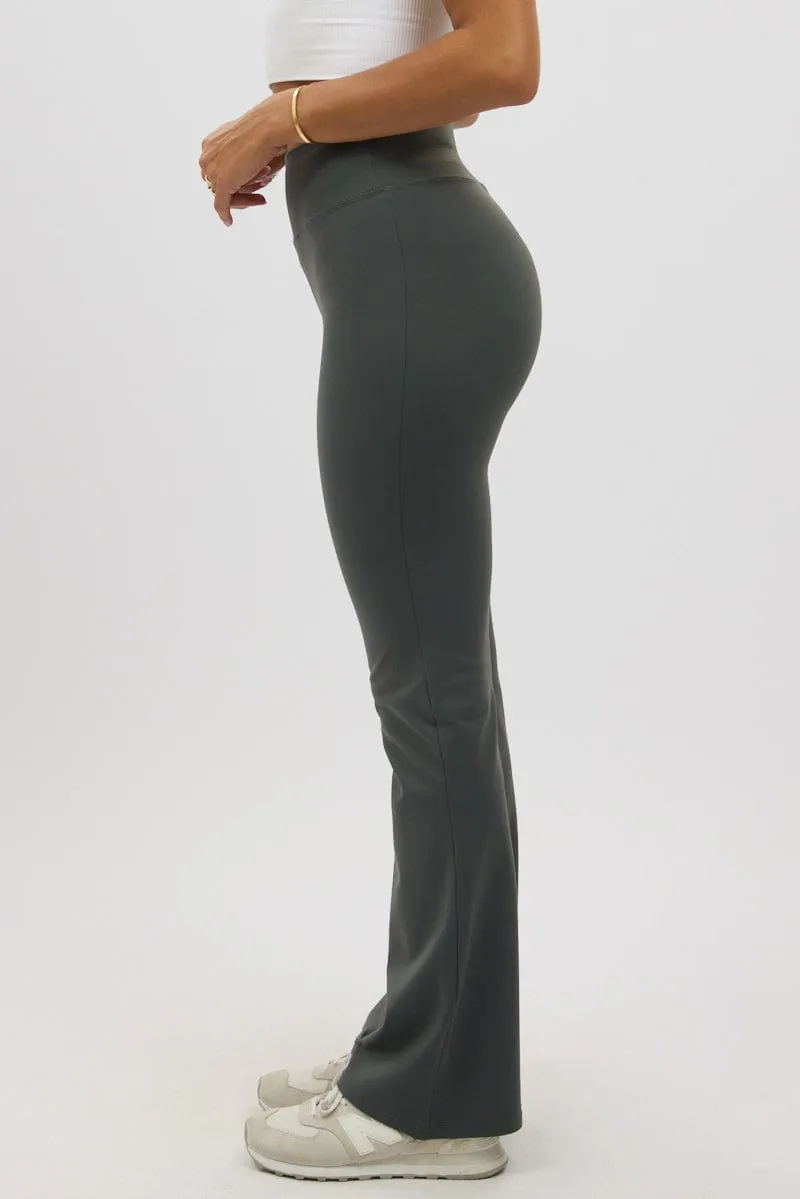 Quick Adjust Fit Grey Flare Leg Pants