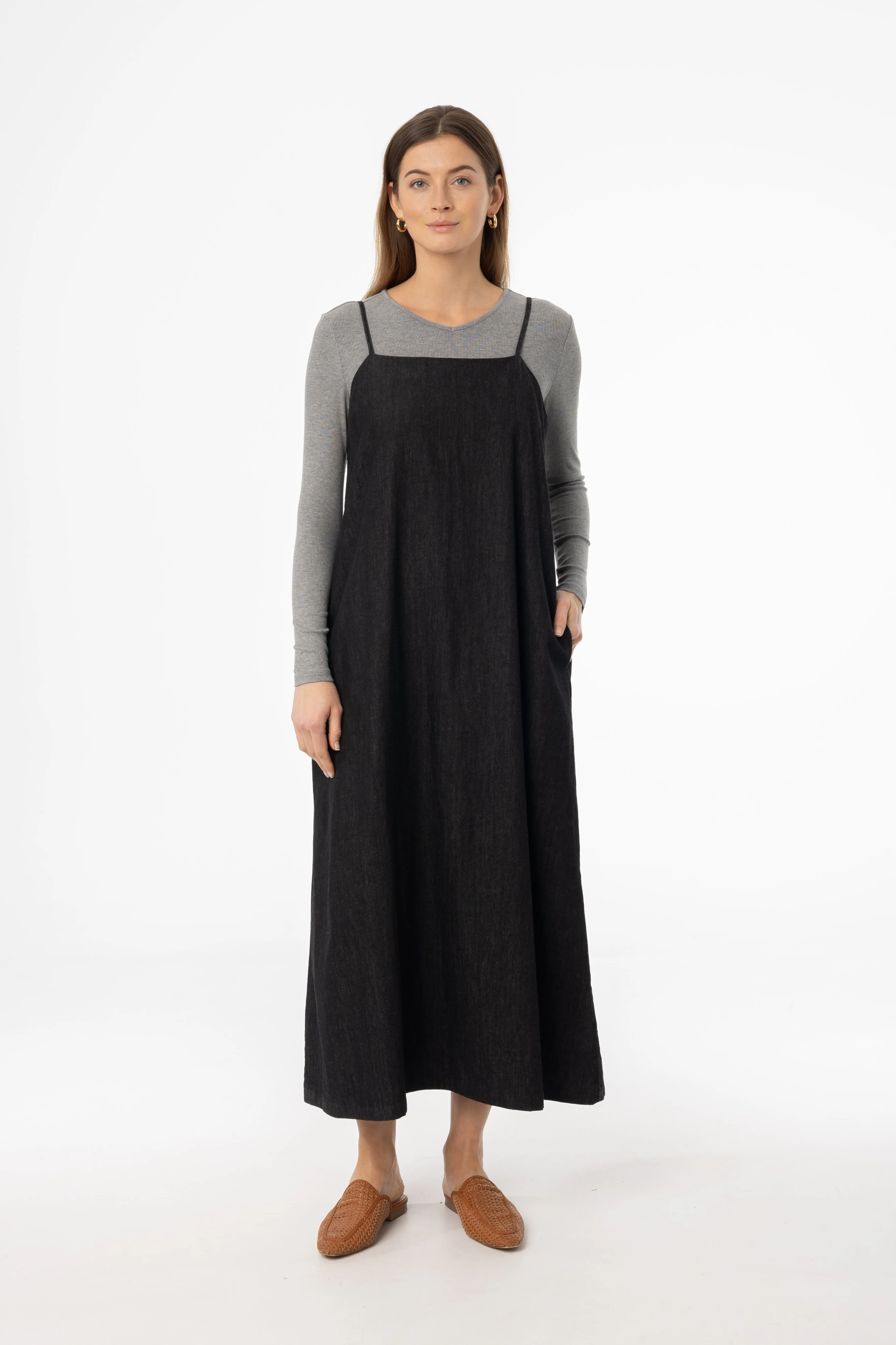 MoistureWicking Technology WearResistantHem Black Denim Jumper