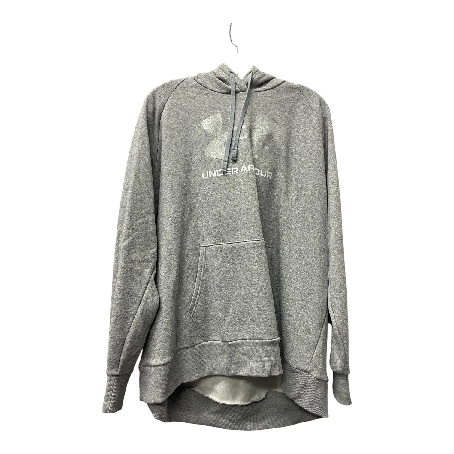 TearResistant Fabric LayeredPaneling Athletic Sweatshirt Hoodie By Under Armour In Grey, Size:2X