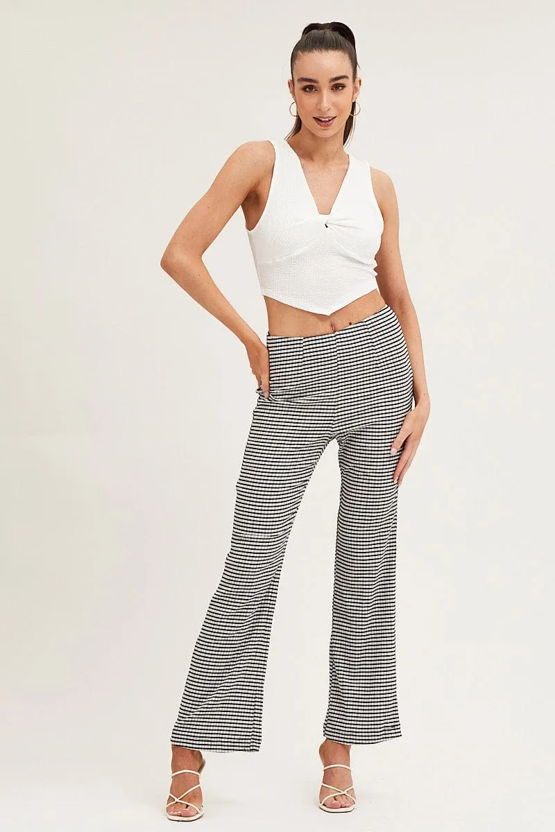 Check High Rise Pants Straight Leg Anti Bacterial Treatment
