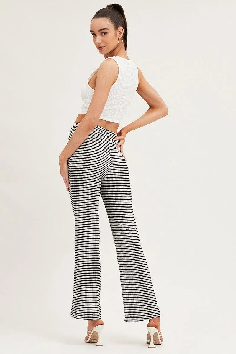 Urban Edge Outdoor Friendly Check High Rise Pants Straight Leg