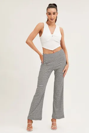 Check High Rise Pants Straight Leg Anti Bacterial Treatment