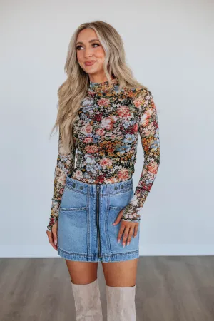 Peyton Hidden Denim Skirt - Soulful high contrast