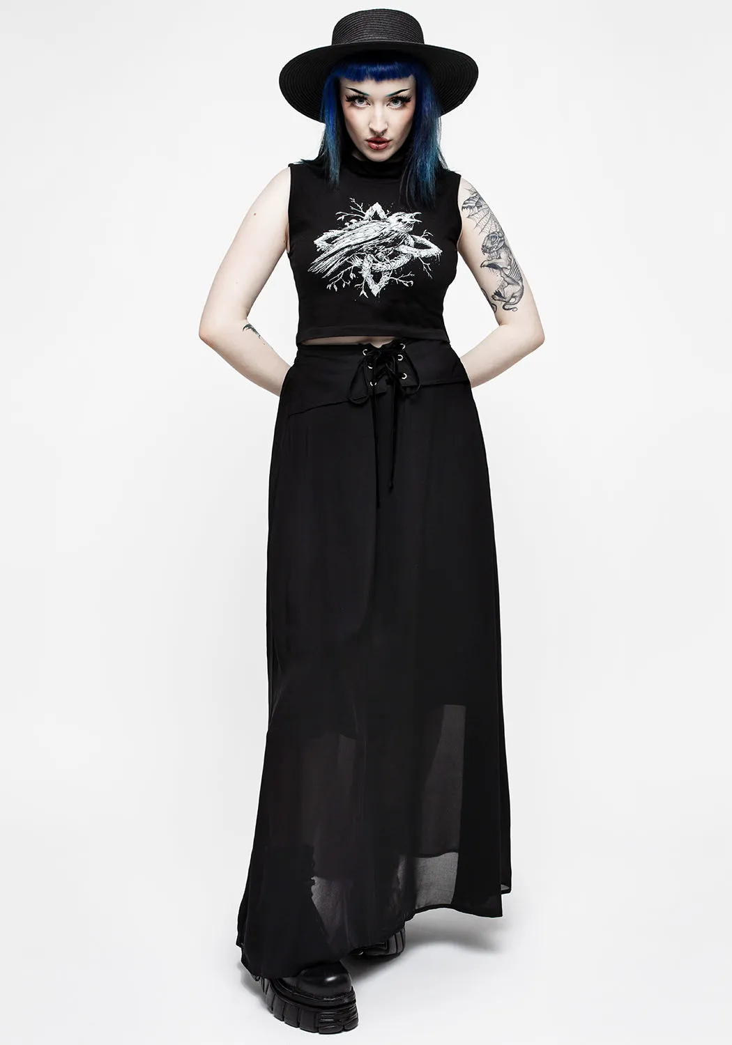 Eris Lace Up Maxi Skirt Clean Mood