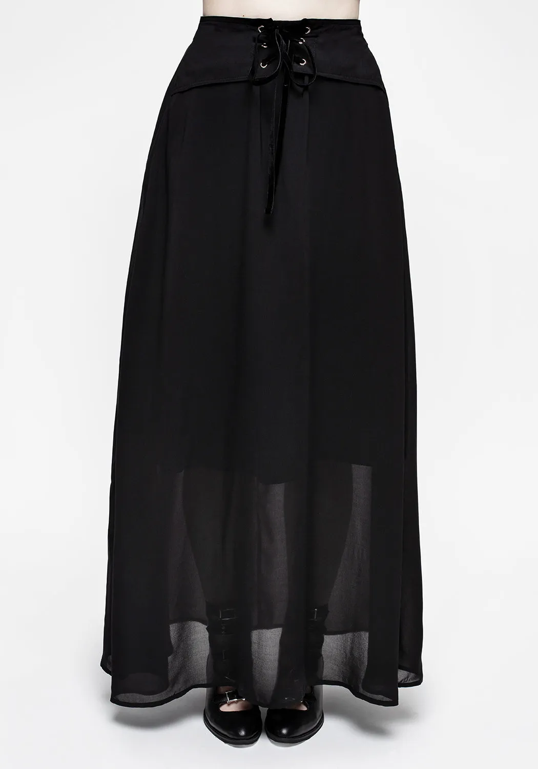 Heritage Inspired Cool Mood Eris Lace Up Maxi Skirt