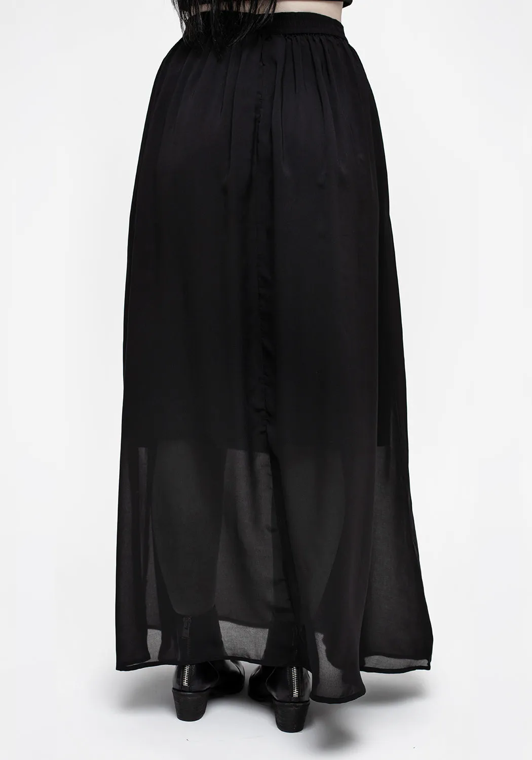 Side Pockets Eris Lace Up Maxi Skirt