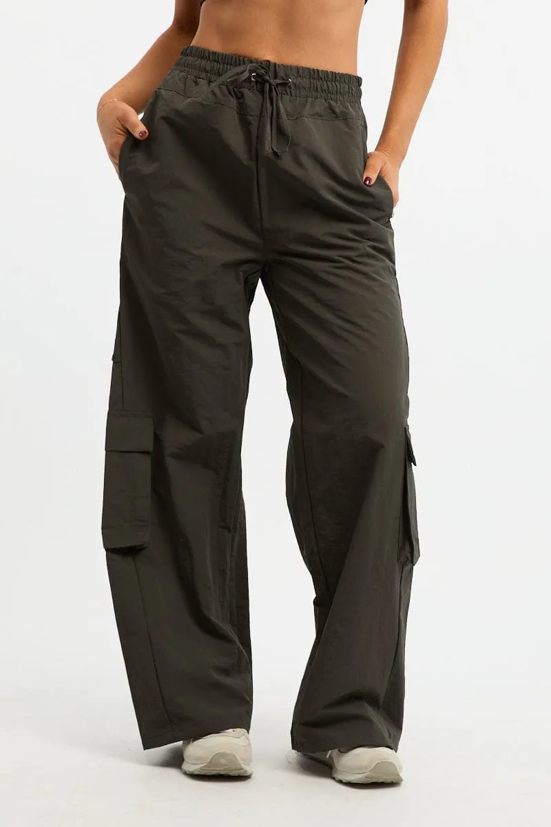 Grey Cargo Pants High Rise Perfectly Relaxed