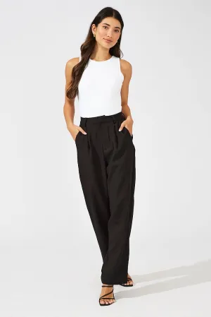 Comfort and style Reinforced Pockets Black Wide Leg Pants High Rise
