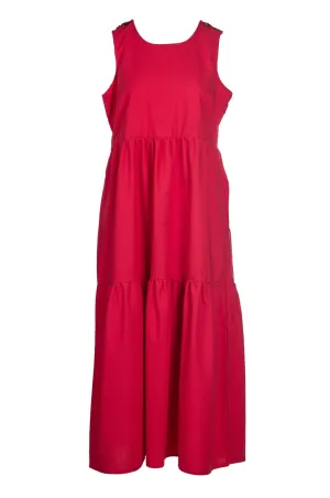 Cotton Linen Blend Dress | Coral Red | 6777A1 AntiPilling Finish Cold Weather Outfit