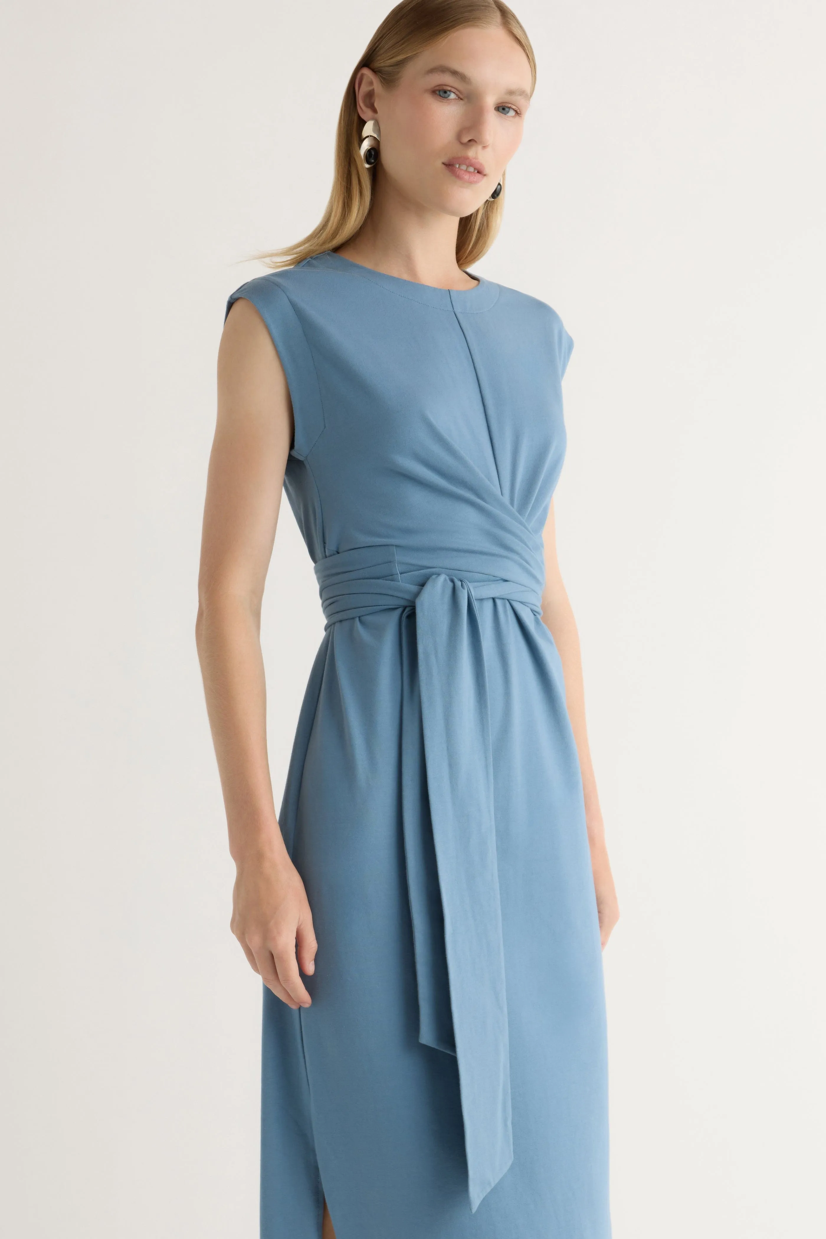 Fei Tie-Front Organic Cotton Dress Recycled Polyester Warm Hoodie