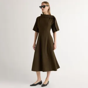 Insulated Jacket Addison Foldover Scarf-Neck Dress