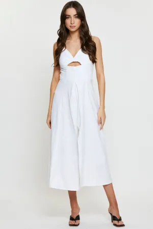 Beautiful floral midi White A Line Dress Sleeveless Midi