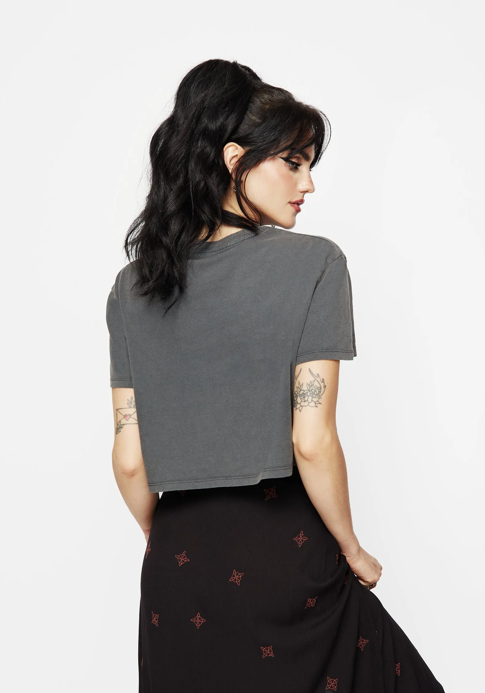Urban Casual Drift Cotton-Blend Jersey Cropped T-Shirt