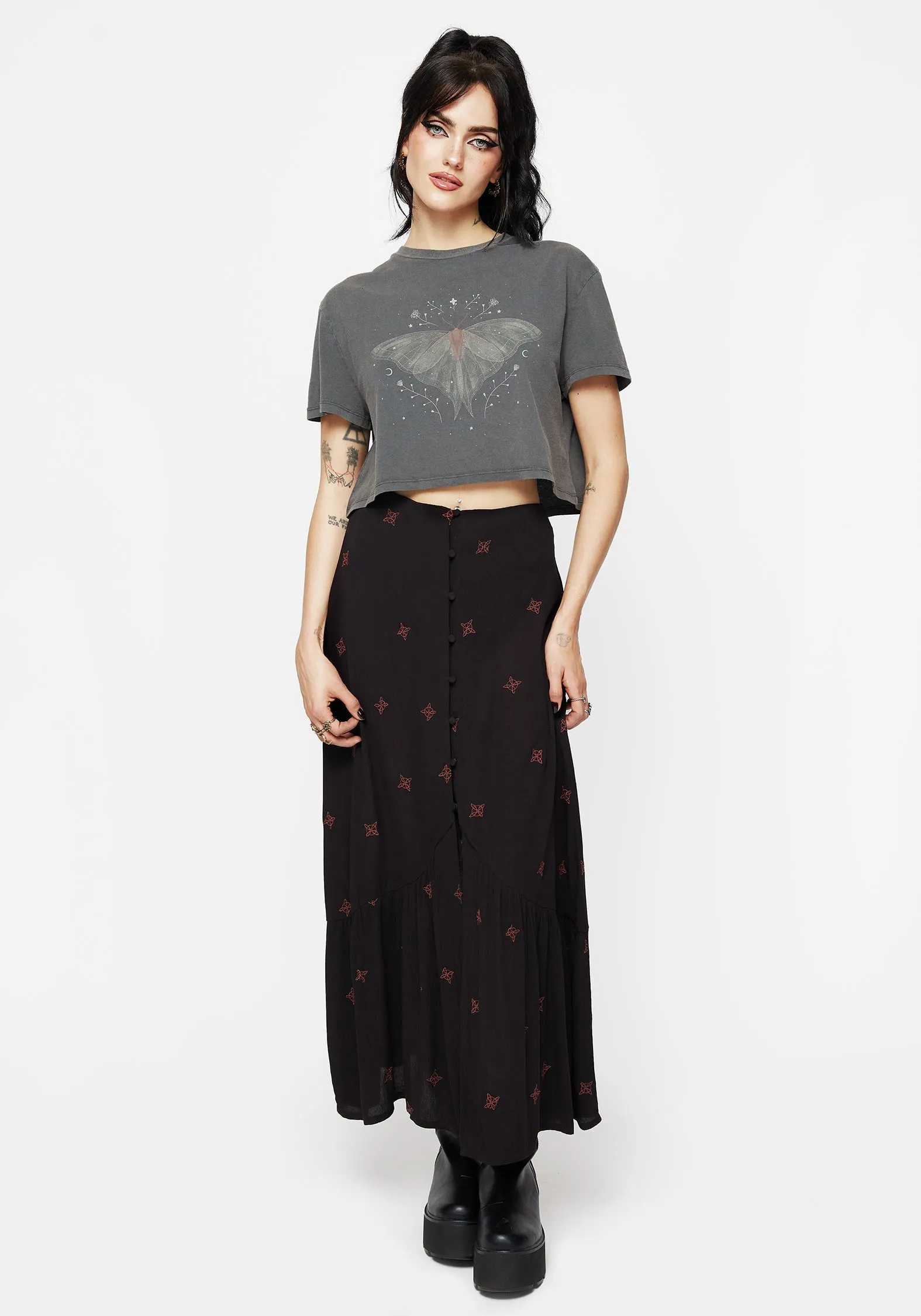 Ergonomic Cut Drift Cotton-Blend Jersey Cropped T-Shirt
