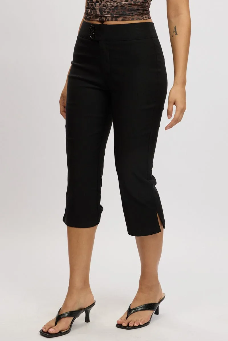 Black Capri Pants Low Rise FadeResistantTreatment Skinny Fit