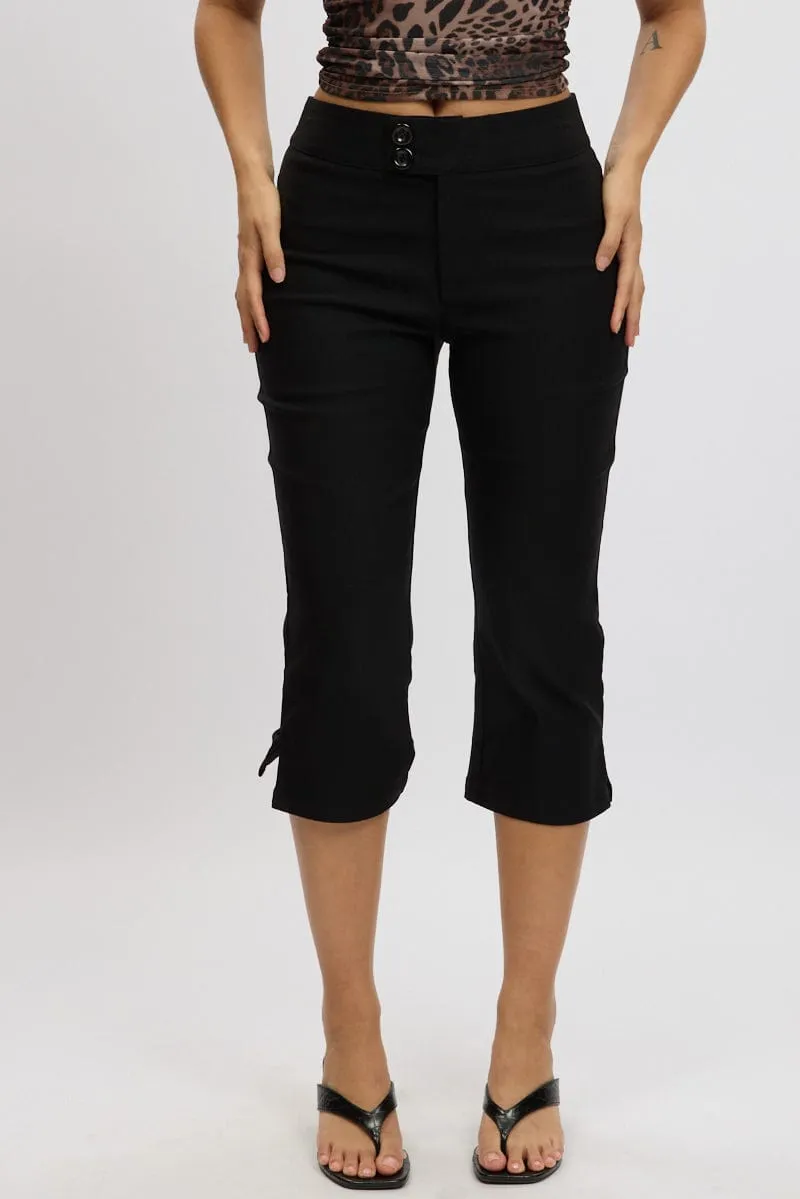 Black Capri Pants Low Rise Comfortable Movement