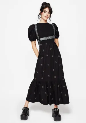 Fur Trim This dress is designed to keep you comfortable while maintaining a stylish and polished appearance Dawn Sun Embroidered Tiered Maxi Dress