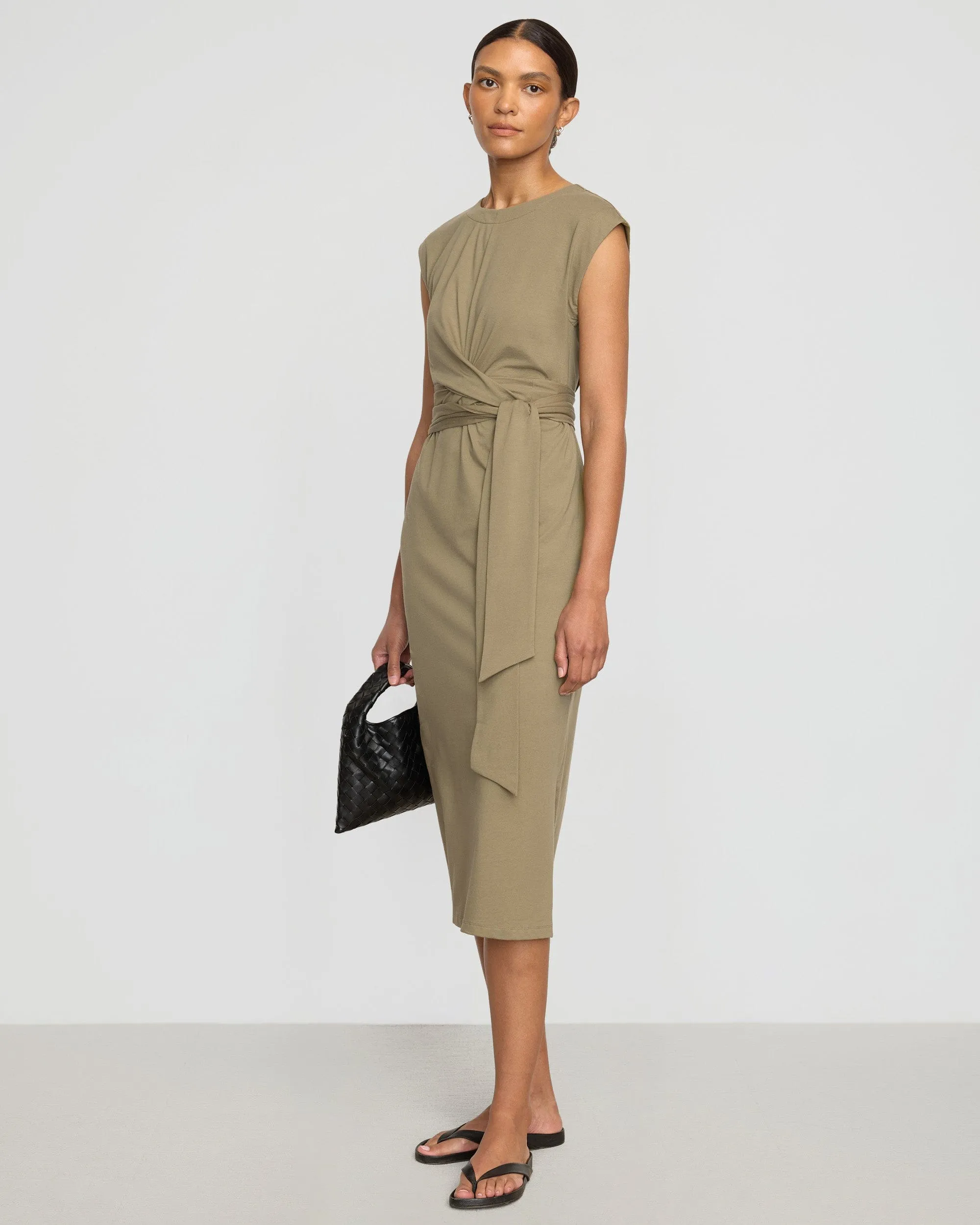 warm glow ConvertibleStyle Fei Tie-Front Organic Cotton Dress